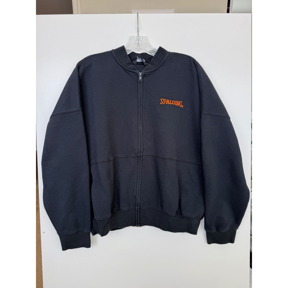 Spalding Women's Full Zip Fleece Activewear Sweatshirt-Bomber Jacket size M